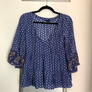 American Eagle Bohemian Flare Sleeve Blouse
